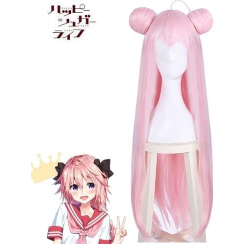 Eraspooky Happy Sugar Life Cosplay Wig Satou Matsuzaka Wigs Anime Cosplay Hair Pink Straight Heat Resistant Synthetic Hair