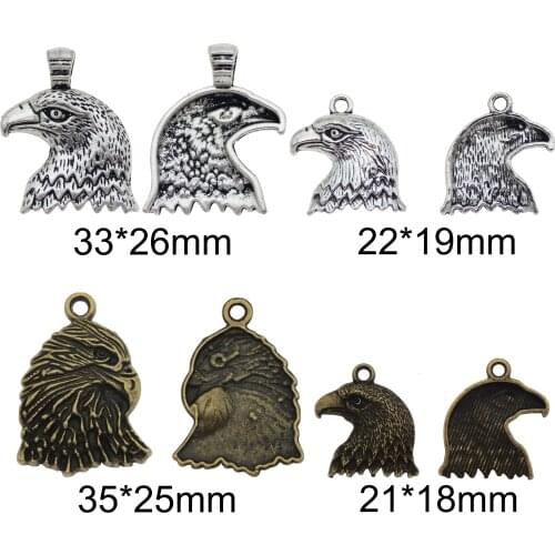 8pcs Vintage Metal Mixed Two color 26*33mm 20*23mmRandom Owl Charms Animal Pendants For Jewelry Making Diy Handmade Jewelry