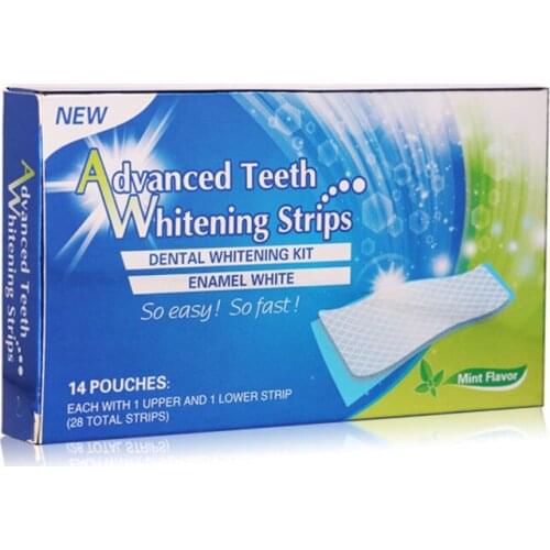 28PCS Dental Teeth Whitening Strip Tooth Whitening Strips Tooth Bleaching White Whitestrip Set Teeth Care Peppermint Taste