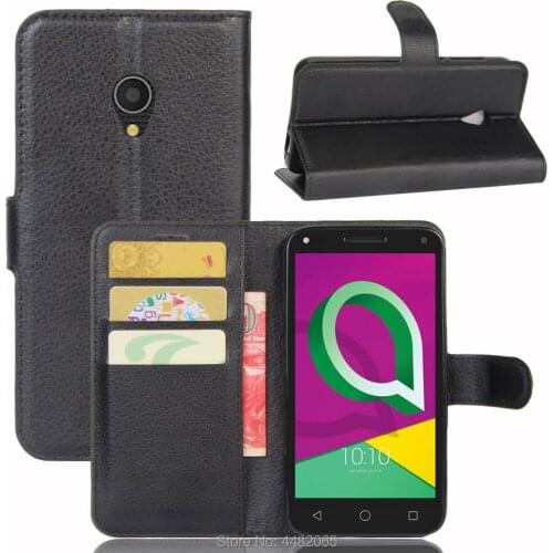 For Alcatel U5 3G Case Luxury PU Shield Back Cover Case For Alcatel U5 3G U5 4047D 4047 Case Flip Protective Phone Cover Bag