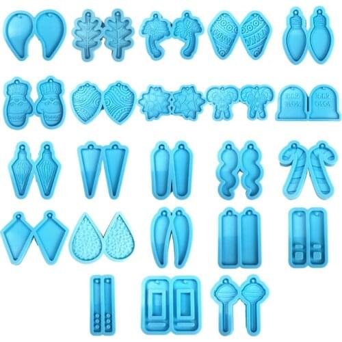 Silicone Mold Earrings Epoxy Resin Mold Eardrop Dangler Pendant Silicone Mould DIY Crafts Jewelry Casting Tools