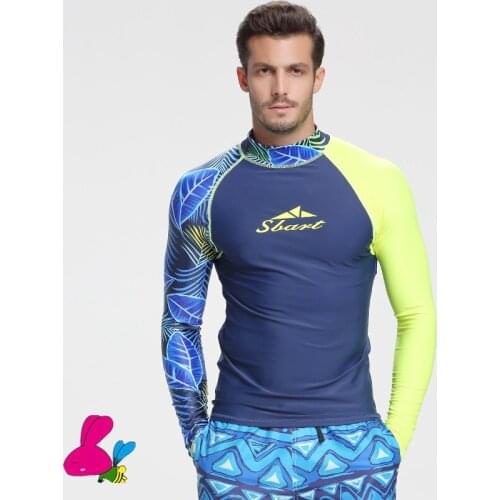 FREE SHIPPINGLong Sleeve Lycra Rash Guards For Men Body Suits Snorkeling Diving Jacket Skin Anti-UV Wear Surfing Sports Clothes