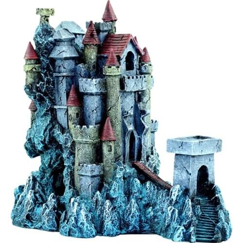 Resin Castle Aquarium Decorations - 22x16x21cm/8.66x6.3x8.27inch