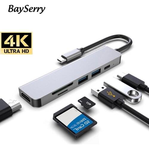 USB Type C Hub Type-C To 4K HDMI-Compatible Adapter SD TF Card Splitter USB-C 3.0 Type c PD for MacBook Pro/Air/Lenovo PC OTG