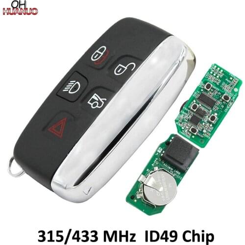 5 Buttons Keyless Entry Smart Remote Key Fob 315/433Mhz With 49 Chip for Jaguar XF XJ XL 2013-2014 aftermarket