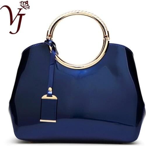 High Quality Shining Patent Leather Luxury Tote Handbag for Women Ladies' Messenger Bag Female Delicate Noble Shoulder Bags