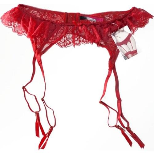 Plus Size S-4XL Women Lace Floral White Wedding Bridal Garter Belt for Stocking Black Sexy Bow Bondage 4 Suspenders Waist Belt