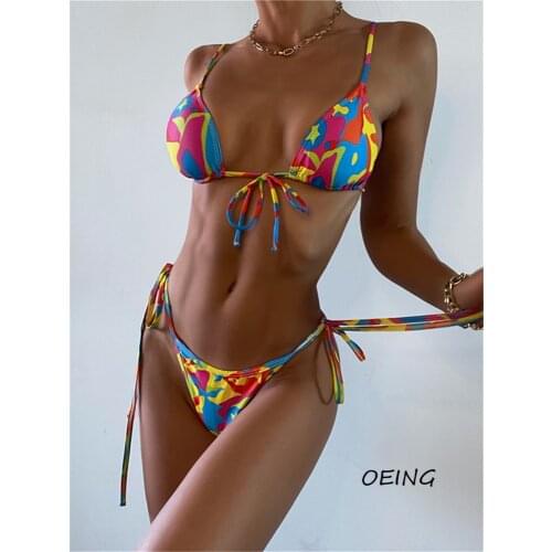String Bandage 2 Piece Set Women Bikini 2021 Sexy Swimwear Women Swimming Suit for Women Swimwear