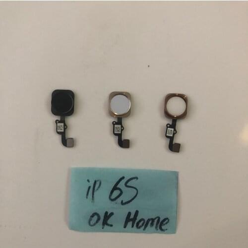 10pcs/lot Home Button Flex For iPhone 6s Return Back ok Home Button With Flex Cable No Touch ID Fingerprint for iphone 6S Plus