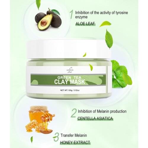 100g Natural Green Tea Oil Control Cleansing Mud Mask Anti-Acne Face Mask Beauty Skin Care Brightening Moisturizing Mask