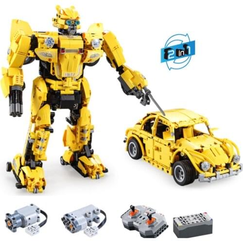 1124 PCS Electric Building Blocks RC Deformation Robot Car Model Bricks Technical Remote Control Vehicle Kids Toys Boys Gifts