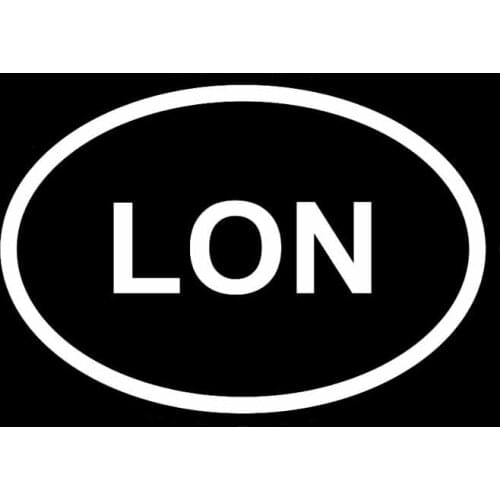 13.1CM*8.8CM LON LONDON CITY COUNTRY CODE OVAL CAR STICKER VINYL DECAL Black Silver C10-01389