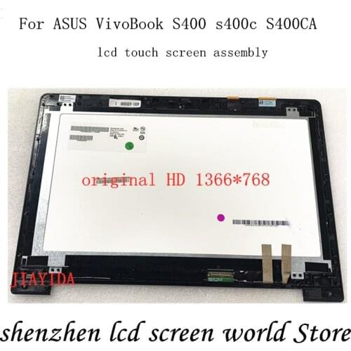 14" For ASUS VivoBook S400 s400c S400CA LCD Display Touch Screen Digital Matrix Assembly With frame JA-DA5343RA Fully Tested