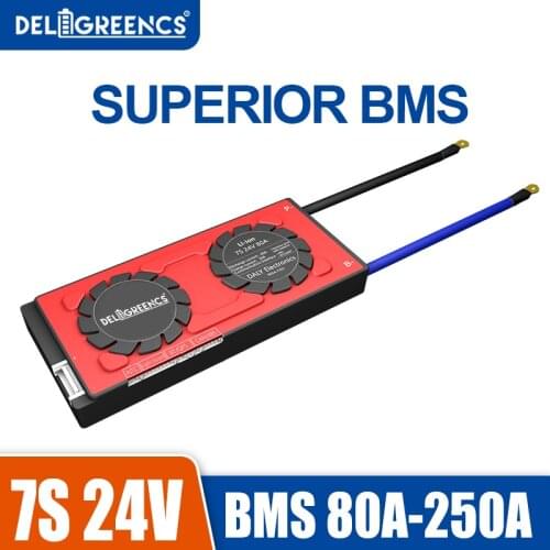 2021 New 7S BMS 80A 100A 150A 200A 250A Li-ion Lithium Battery 18650 Charger Solar panel Balance For Drill Motor 24V Inverter