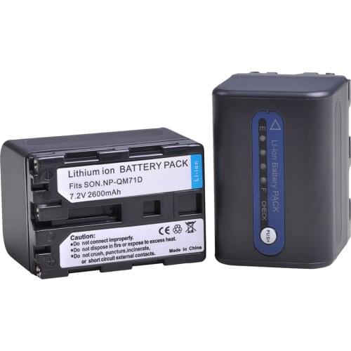 2600mAh NP-QM71D NP QM71D FM70 Battery for Sony CCD-TRV106K TRV108E DCR-PC300K TRV24 TRV480 DVD100 HC1 GV-D1000 HVL IRM ML20M