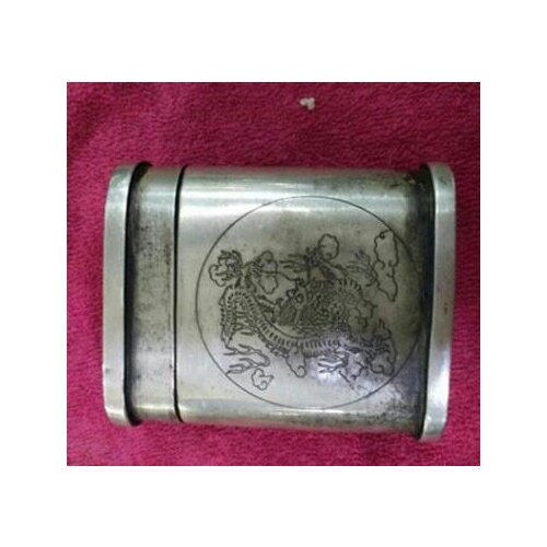Antique small tobacco box silver handicraft collection