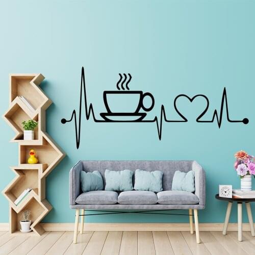 Large Coffee Decal Removable Vinyl Mural Poster For Babys Room Decoration Vinyl Decals muursticker