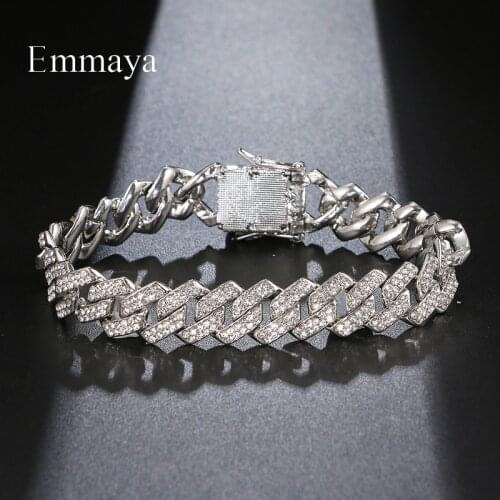 EMMAYA Fashion Geometry Design Two Colors Choice Shiny Bracelet Women Wedding Party Distinctive Jewelry Punk Style Gift