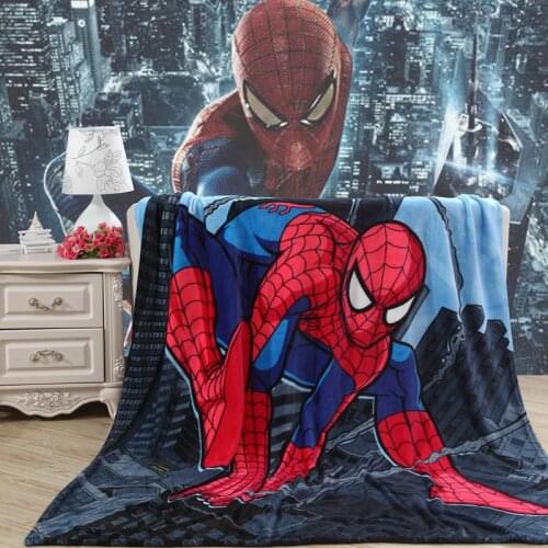 Kids Cartoon iron Man Spiderman Blanket Cartoon Printed Soft Boy Girl Baby Coral Fleece Blankets Thick Warm Sofa Bed Sheets