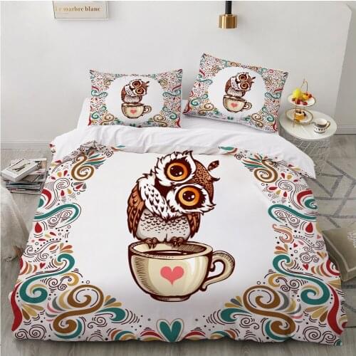Kids Bedding Set for baby cartoon duvet cover set for home bed linen bed linings family sets Euro 4 piece owl drop shipping
