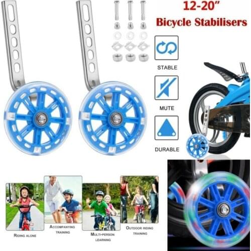 Children Kid Bicycle Bike Cycling Stabilisers Universal Bicycle Training Wheels For 12-20 Inch Bike Mute Flash Auxiliary Wheel