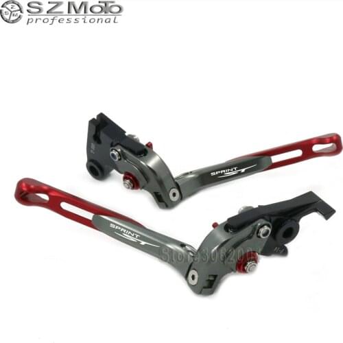 For TRIUMPH SPRINT ST SPRINTST 2004-2009 Aluminum Motorcycle Folding Extendable Adjustable Brakes Clutch Levers With LOGO