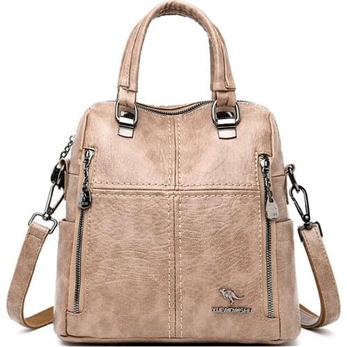 Travel Backpack School Bags for Girls New High Quality Leather Backpack Women Shoulder Bags Multifunction