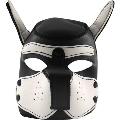 EXVOID Face Mask Hood Head Bondage Sex Toy For Women Men Halloween Party Cosplay Leather Slave Restraint BDSM Soft Dog Headgear