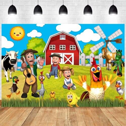 La Granja De Zenon Photo Backdrop Animal Farm Baby Shower Happy Birthday Party Kids Photograph Background Banner Decoration