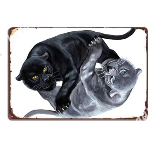 Panthers Yin Yang T-Shirt Metal Signs Decoration Club Party Painting Décor Cinema Tin sign Posters