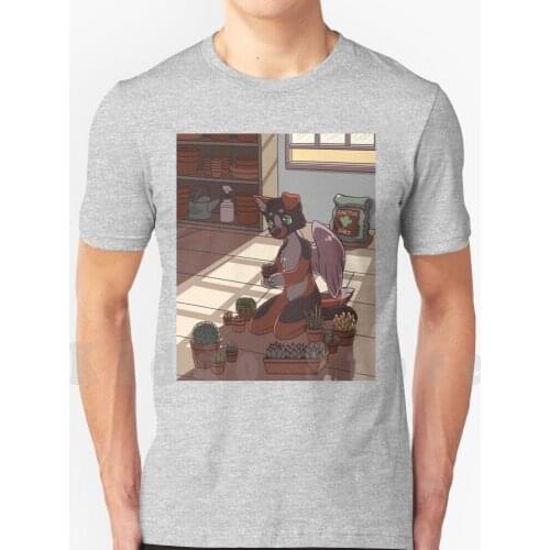 Plant Friends T Shirt Diy Big Size 100% Cotton Dog Canine Anthro Furry Plants Succulents Gardening