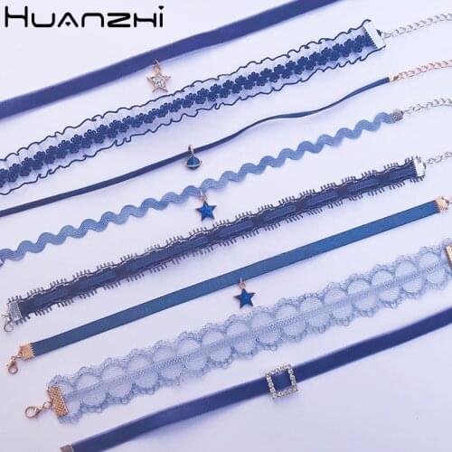 Женские бархатные чокеры HuanZhi China At AliExpress