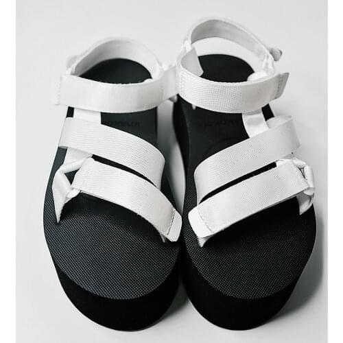Imakokoni original Japanese wild Velcro thick flat-bottomed heightening summer beach shoes 1209