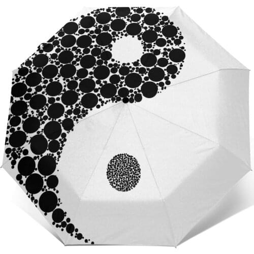 Yin Yang Eastern Asian Philosophy Windproof Automatic Folding Inverted Umbrella Portable Paraguas for Man Woman