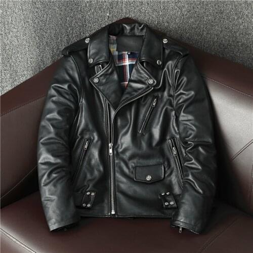 Gusee.mio factory leather jacket for men motorcycle boy fashion cowhide real coat for 100% natural Spring Autumn