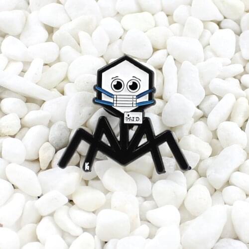 Creative Cartoon Basketball Stand Design Black Spider Animal Enamel Brooch Alloy Badge Denim Clothes Bag Pin Cute Jewelry Gift
