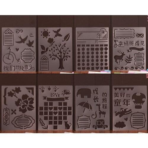 Themed Lace Ruler Hollow Painting Template Diy Handmade Black Card Tool Material Drawing Paste Type 2021