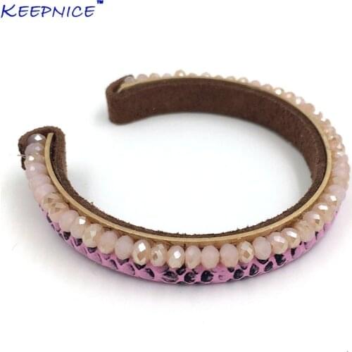 Dream catcher C Bangle Crystal Beaded Leather Thin Handcuff Bangle Bracelets Ethnic Snake Bangle Bracelet Ring