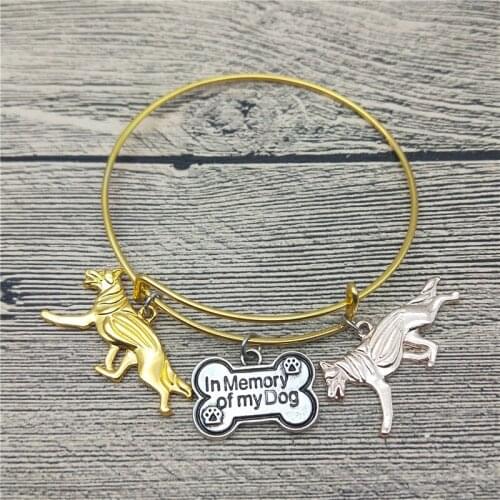Trendy New German Shepherd Bangles Cute German Shepherd Dog Bangles Bracelets Fashion Pet Jewellery