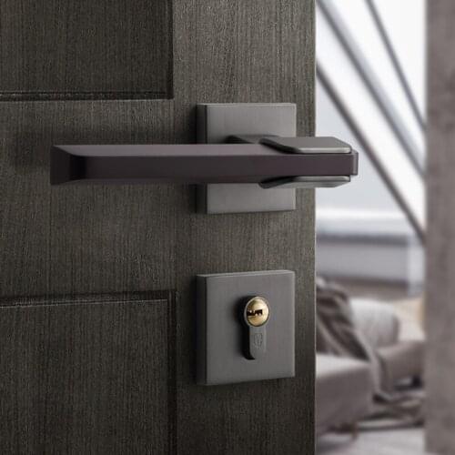 Modern Interior Door Handle Mechanical Lock Set Bedroom Silent Anti-theft Door Lock Furniture Renovation Hardware Supplies