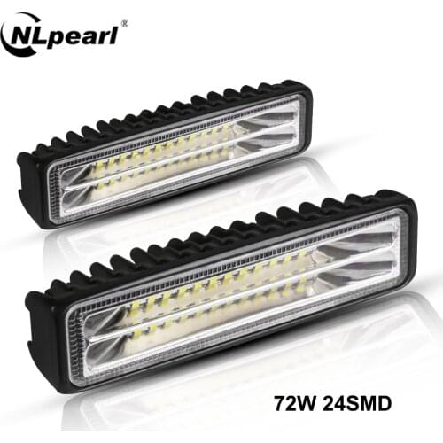 NLpearl 12V 24V LED Work Light Bar 6inch Spotlight LED Fog Lights for Moto Offroad Atv 4x4 Tractor Truck Car Barra LED Headlight