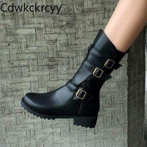 Winter The New fashion Round head Thick heel Martin boots College style Handsome Plus velvet Keep warm High heel Women boots