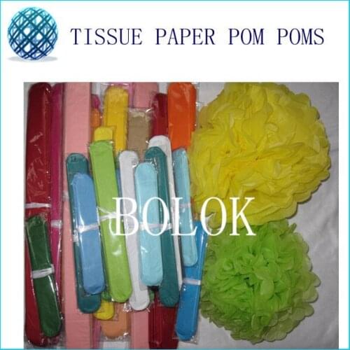 Wholesale 500pcs/lot 14"35CM Tissue Paper Pom Poms Flower-Colors Available-Weddings-Birthday-Decorations-Baby Shower