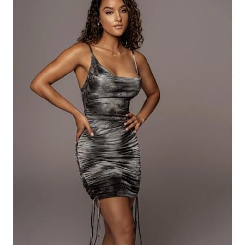 Tie Dye Print Sexy Backless Dress Women Bandage Bodycon Dresses 2021 Spring Femmle Lace Up Skinny Party Short Vestidos