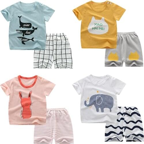 Cotton Pajamas Set For Baby Girls Boys Clothes Pijama Infantil Summer Pyjamas Kids Boys Girls Pajamas 2-6T Home Clothing