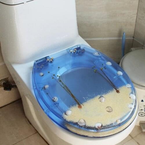 Unique High Quality Resin Beautiful Sea World Design Toilet Seat Cover Set Universal Toilet Cover With Lid Many Color For Choice