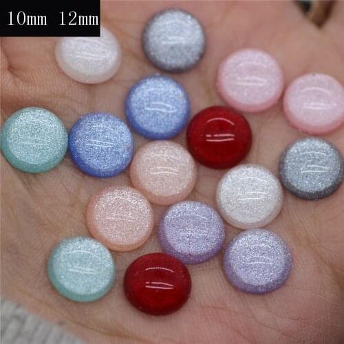 50 PCS 10mm 12mm Resin Half Round Connectors Earring Accessories DIY Jewelry Findings 8 Colors
