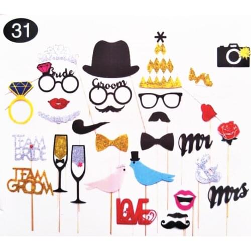 Team-Bride PhotoBooth Props DIY Bride To Be Mr Mrs Photo Props Just Married Bachelorette Party Decor Funny Glasses Mustache Prop