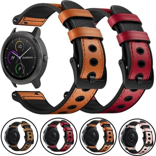 Genuine Leather Strap For Garmin Venu GarminMove 4 3 GarminActive S Vivoactive 4 Band Bracelet 20mm 22mm Sport Belt Watchbands