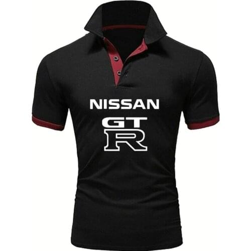 NEW Fashion Summer Mens polo shirt GTR Car Logo printing Mens Solid color tops high quality Pure cotton Mens short sleeve